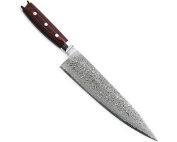 Yaxell Super Gou Koksmes 24 cm – 161 Lagen Damaststaal – SG2 Staal – 63 HRC – Canvas-Micarta Heft