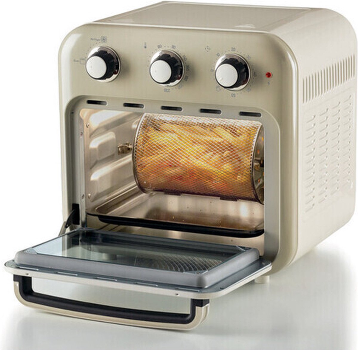 Ariete 4632/03 Vintage Airfryer & Oven - 16 liter - 1400 Watt - timer - draaispit - roterende mand - beige — afbeelding 3