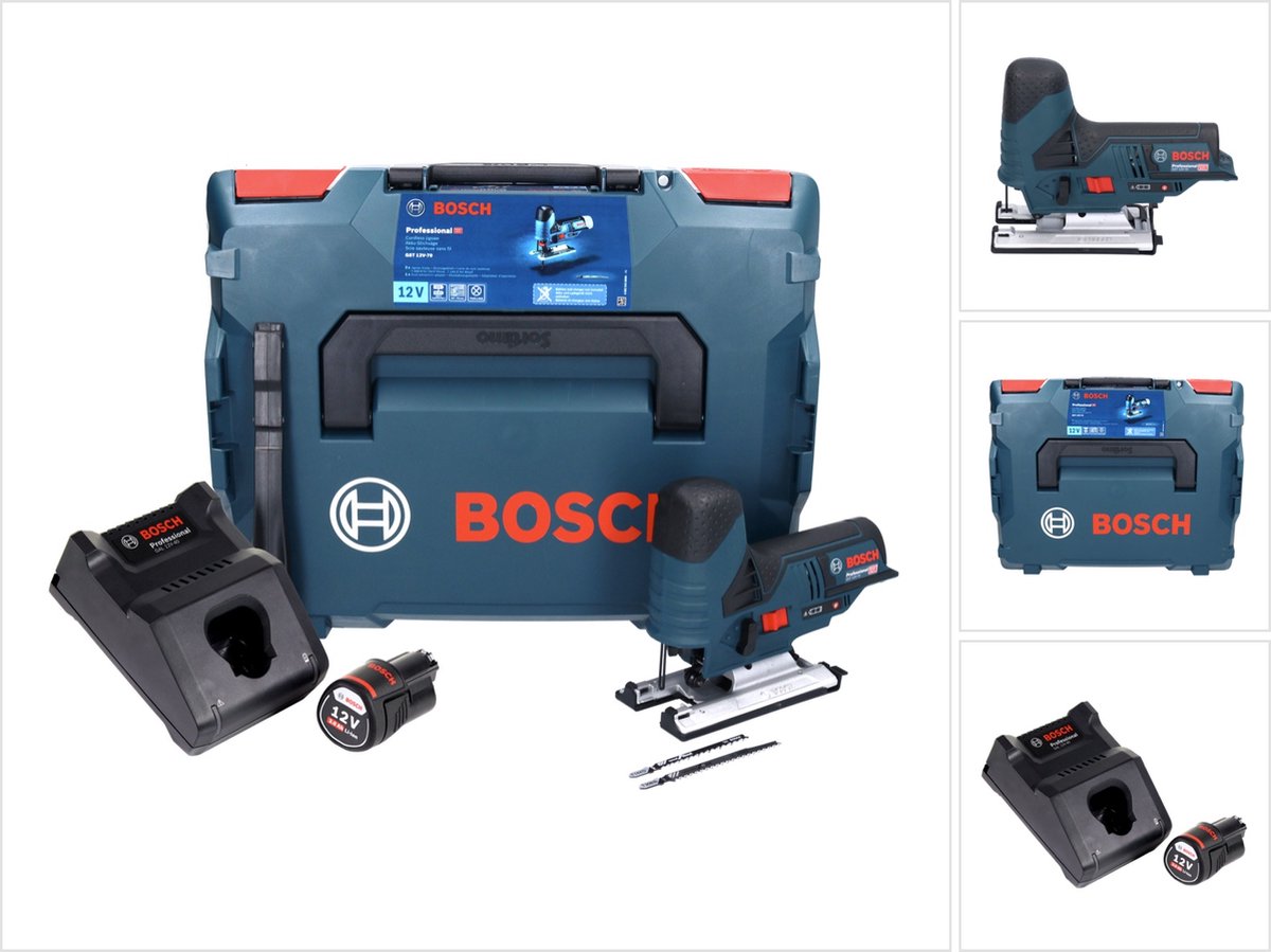 Bosch GST 12V-70 Professional accu-decoupeerzaag 12 V + 1x accu 3,0 Ah + oplader + L-Boxx