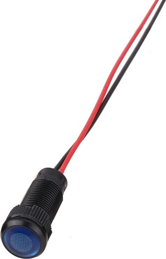 INDICATIELAMPJE 20MM LED GROEN, VOOR GAT 10MM, INCL. 18CM KABEL