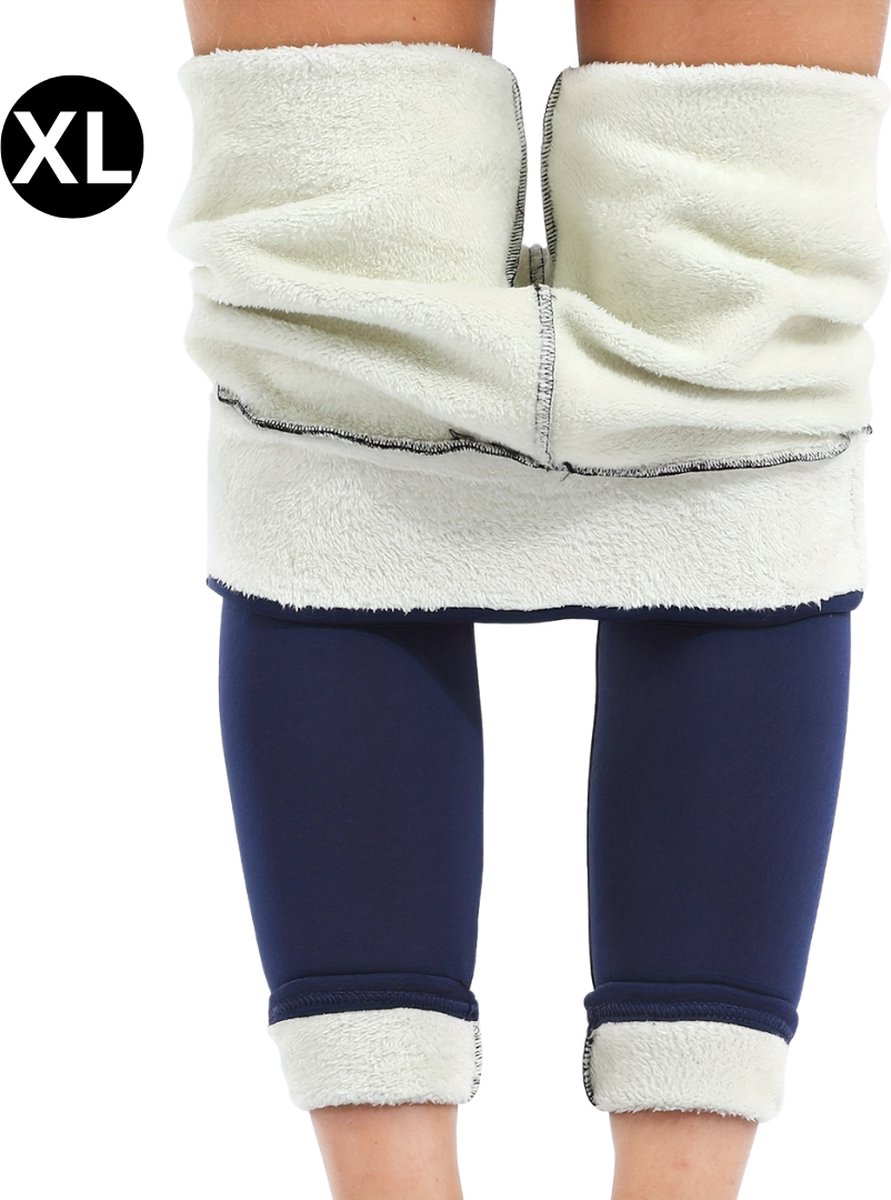 Goedkoopste Nivard Winter Panty - Gevoerde Panty - Fleece panty - Legging Thermo Panty - Warme Panty - Elastisch - Hoge Taille - Maat XL - Blauw