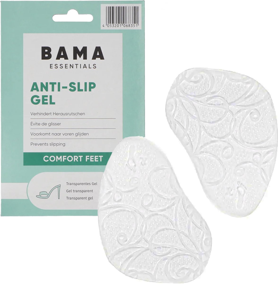 Anti-Slip gel kussens voorvoet transparant - Bama - Voorkom naar voren glijden in hakken