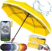Bol.com Strandparasol winddichte paraplu met automatische open- en sluitfunctie - stormbestendig - dubbele afdekking - klein en ... aanbieding