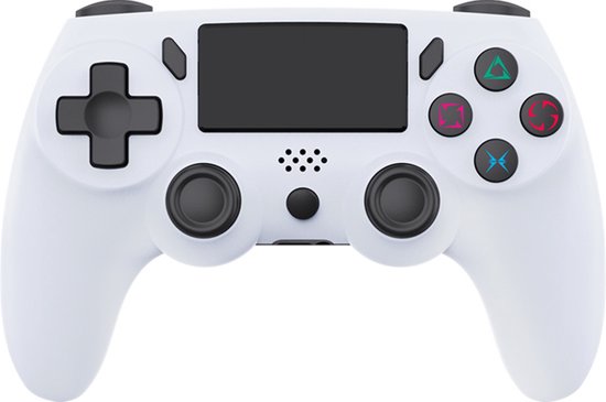 Ntech PS4 Controller Geschikt voor PS4 en PS3 - ps4 game controller Draadloos P47 - Wit - Audio Jack Input - Touch Sensor - Dual Trilmotoren Draadloze Controller