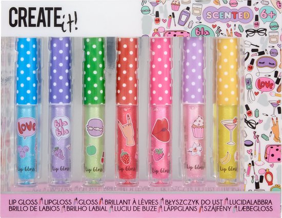 Foto: Create it lipgloss met glitter en geur 7 delig
