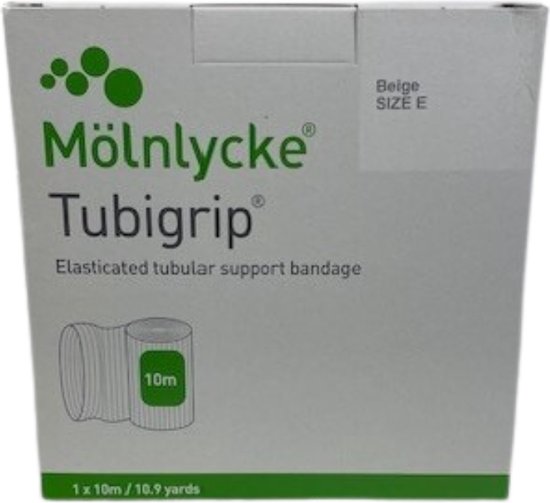 Tubigrip élastique Bandage Tubulaire Tubigrip 1448 - 10 Mètres | Beige, Taille E | Soutien Élastique Réutilisable | Entorses, Œdème
