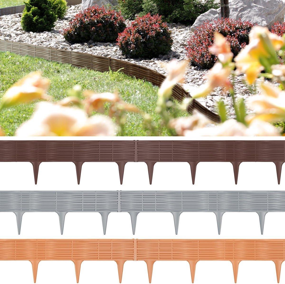 Tuin Border Line Design - Bruin (5-delig) - Afmeting 390 x 1865 cmProsper Plast IBWI-R222