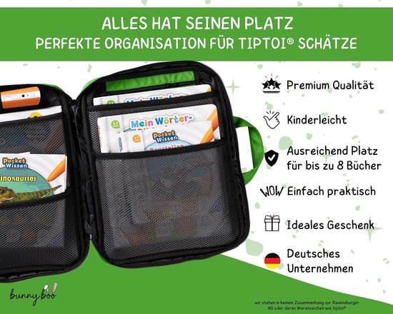 Sac De Rangement Pour Livres Et Stylo TipToi – Motif Felix Le Pompier (vert) – Polyester