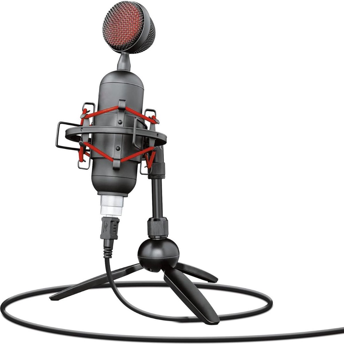 MKSS® Microfoon - Gaming Microfoon - Microfoon Kinderen en Volwassenen - Grijs met Rood