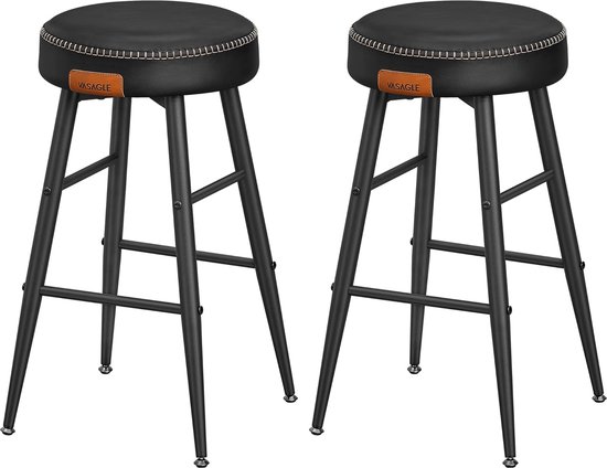 VASAGLE EKHO Kollektion   Sitzhocker, Sitzbank mit Stauraum, Sitztruhe, Kunstleder, Nähte, Mid Century Modern Stil, modern, rund, Stahlbeine, bis 150 kg belastbar, waldgrün LOM005C01
