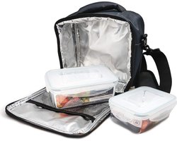 Lunch Bag grijs NERTHUS FIH 428 met Waterdicht ontwerp - Unieke eenheidsmaat Portable Lunch Bag