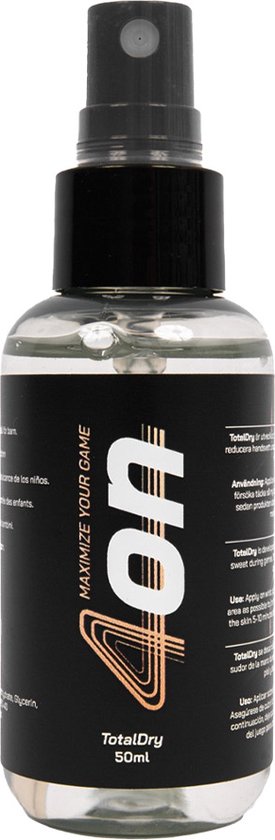 4ON Totaldry Spray - Anti- Zweet handen - Zorgt dat je Padel of Tennis racket niet weg glijdt - Grip