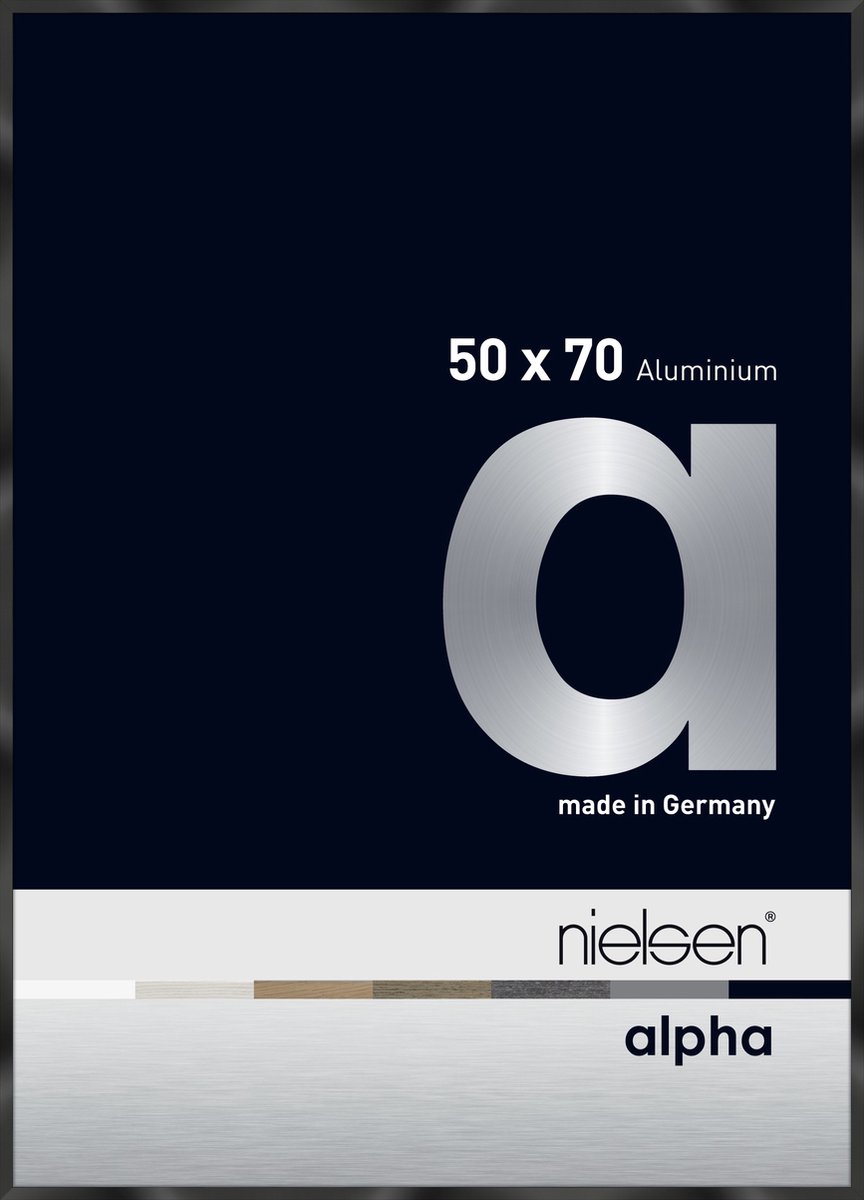 Nielsen Alpha Aluminium Wissellijst Polished Black 50x70cm Zwart-glanzend