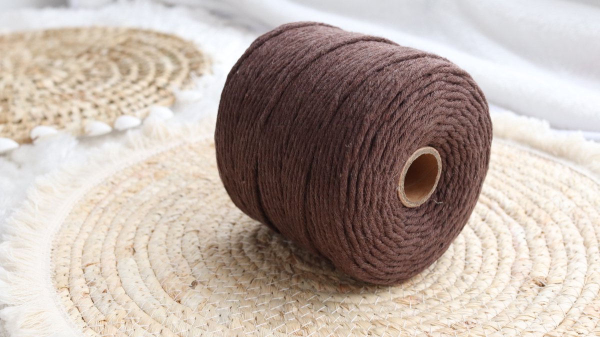 3mm x 200m BRUIN macramé katoenen koord Macrame Touw|kleuren om mee te knutselen|Garen voor Wandkleed en Plantenhanger Zelf Maken|Dromenvanger||engel van macramé — afbeelding 5