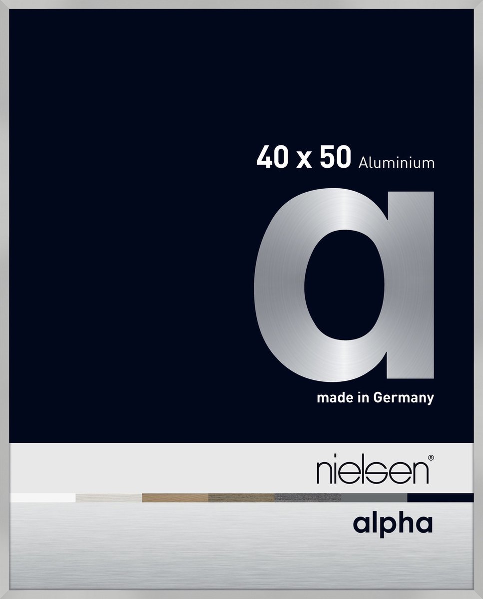 Nielsen Alpha Aluminium Wissellijst Frosted Silver 40x50cm Aluminium-zilver