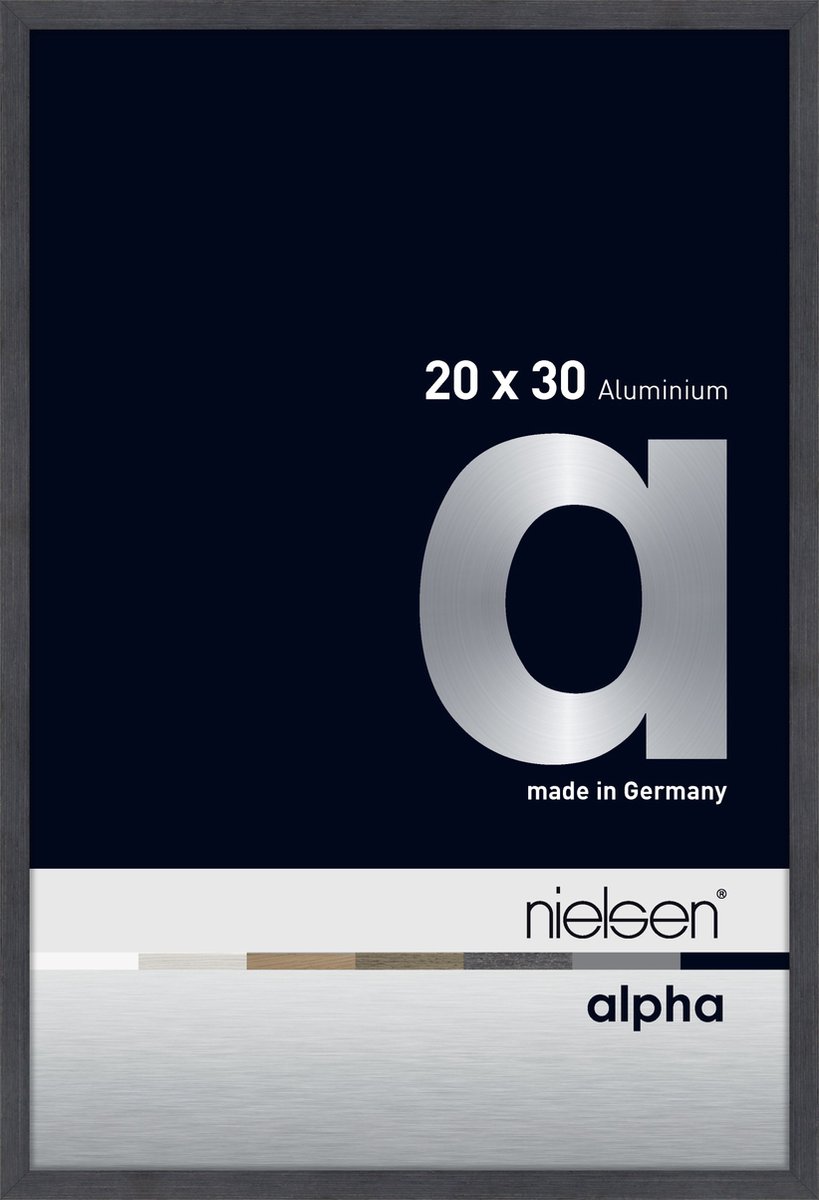Nielsen Alpha Aluminium Fotolijst Grey 20x30cm Grijs