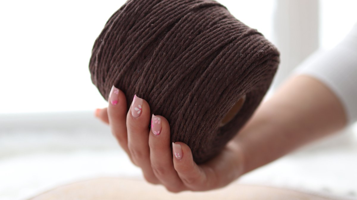 3mm x 200m BRUIN macramé katoenen koord Macrame Touw|kleuren om mee te knutselen|Garen voor Wandkleed en Plantenhanger Zelf Maken|Dromenvanger||engel van macramé — afbeelding 4
