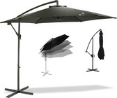 Bol.com MaxxGarden Zweefparasol - tot 8 Personen - Ø300cm - Waterdicht - met Kruisvoet - Ronde parasol - Zwart aanbieding