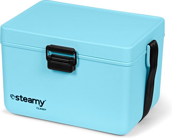Steamy Classy 12 - Kleine Koelbox incl. divider/ snijplank met Schouderband - 12 Liter - Sky Blue van Steamy — afbeelding 2