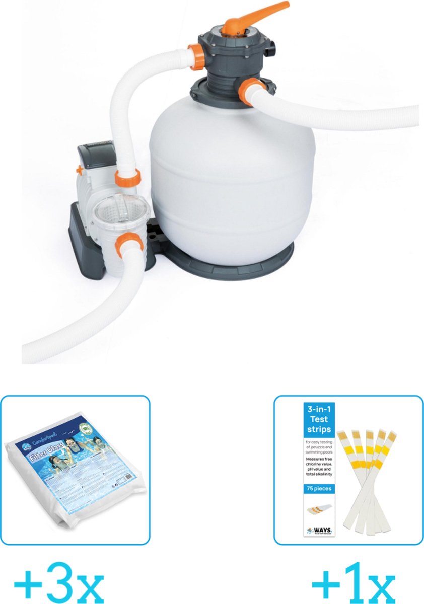 Bol.com Bestway - Zandfilterpomp 58486 - 11.355 liter per uur inclusief Comfortpool Glasparels - Voor Filterpomp - 20kg (3 stuks... aanbieding
