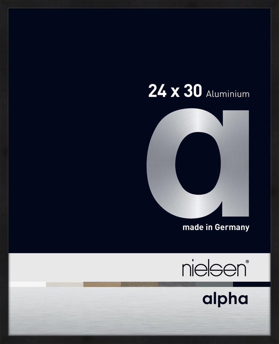 Nielsen Alpha Aluminium Fotolijst Black Matt 24x30cm Matzwart