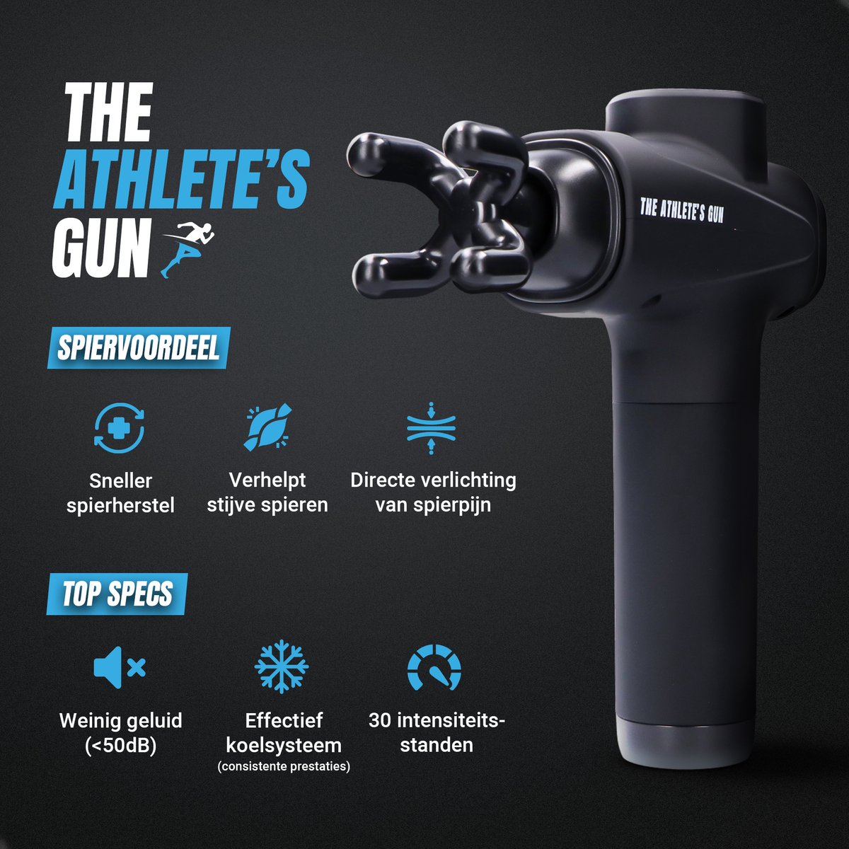 Afbeelding 2 van Massage Gun Professioneel - Massage Pistool - Spiermassageapparaat Incl. Video's en Travel Case