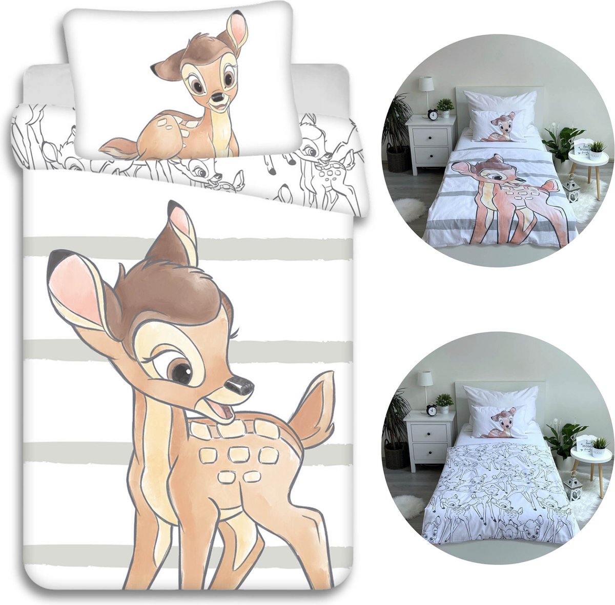 Beige beddengoedset, katoenen kinderbeddengoed 100x135 cm, OEKO-TEX