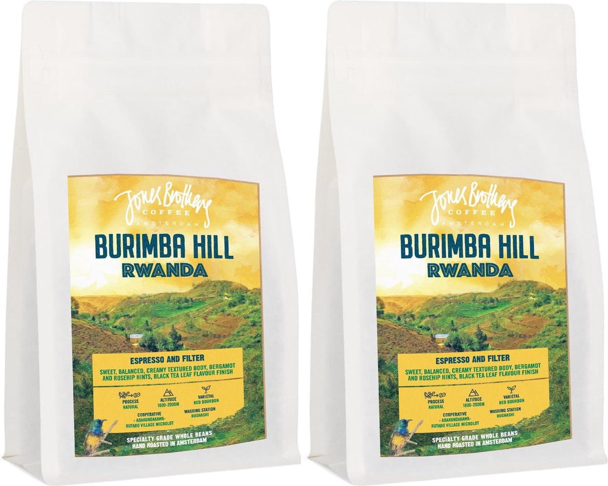 Goedkoopste Jones Brothers Coffee Rwanda bundel - biologisch specialiteit koffiebonen- Burimba Hill - 2x 250g