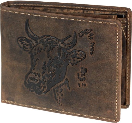 Portefeuille VINTAGE Chaîne Mètal OLD-RAT Brun