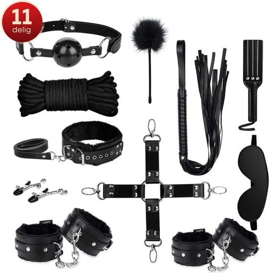 Foto: Quick relief tease set bondage set voor mannen vrouwen 11 delig seksspeeltjes met handboeien enkelboeien gag blinddoek zweepje sex toys koppels