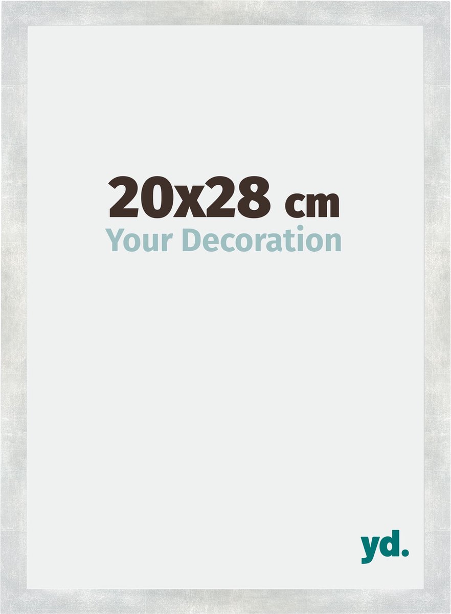 yd. Your Decoration - Fotolijst 20x28 cm - MDF - Zilver Glanzend Vintage - Mura