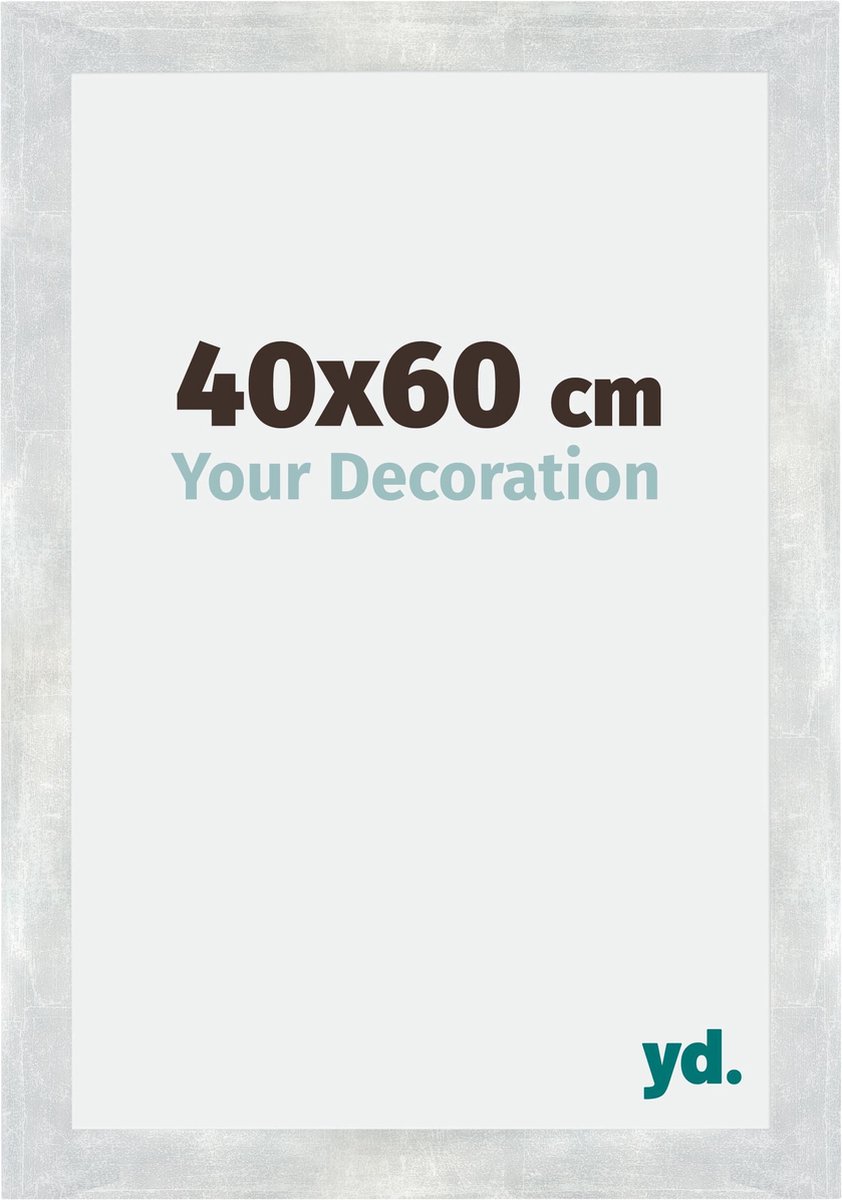 yd. Your Decoration - Fotolijst 40x60 cm - MDF - Zilver Glanzend Vintage - Mura