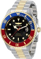 Invicta Pro Diver 34043 Heren Horloge - Waterdicht - Analoog - Automatisch Uurwerk - Roestvrij Staal met zwarte Wijzerplaat - 47mm