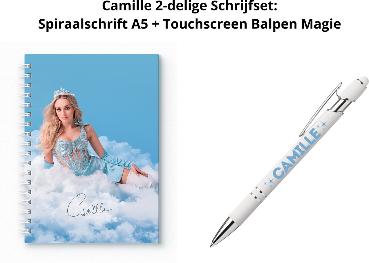 Camille Dhont - Camille 2-delige Schrijfset: Spiraalschrift A5 + Touchscreen Balpen Magie