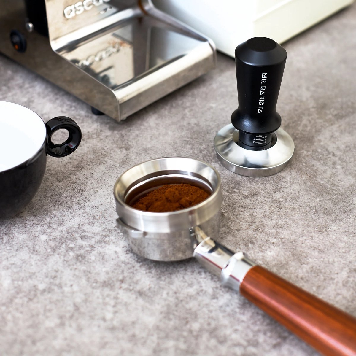 JOYBOY Koffietamper, espresso tamper, koffiestamper van roestvrij staal, incl. tampermat, voor perfecte espresso barista-gereedschap, design koffietamper set, tamper 58 mm, voor cafés en JOYBOY Koffietamper, espresso tamper, koffiestamper van roestvrij staal, incl. tampermat, voor perfecte espresso barista-gereedschap, design koffietamper set, tamper 58 mm, voor cafés en