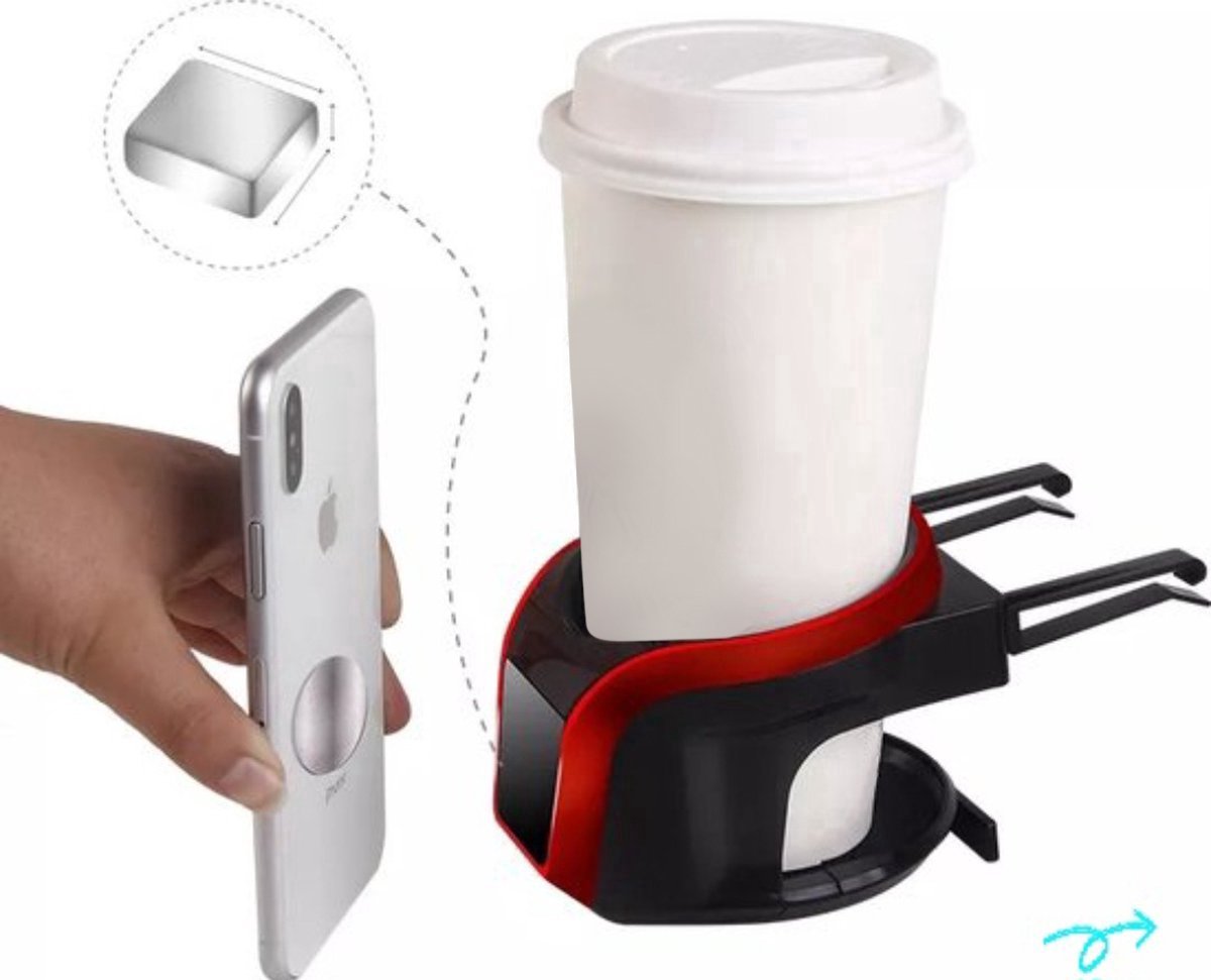 Missan® Bekerhouder Auto & Telefoonhouder - Hoog Kwaliteit - Drankhouder auto - Bekerhouder auto