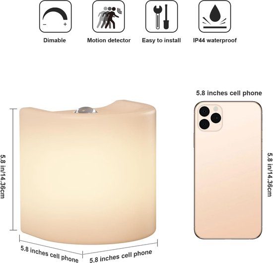 MALUX Accu wandlamp voor buiten/binnen, 280 lm, wandlamp, draadloos, 3000 K, wandlamp, batterij, warmwit, IP54 waterdicht, USB-oplaadbaar, wandlamp, zonder stroomaansluiting, magnetische ganglamp, aluminium