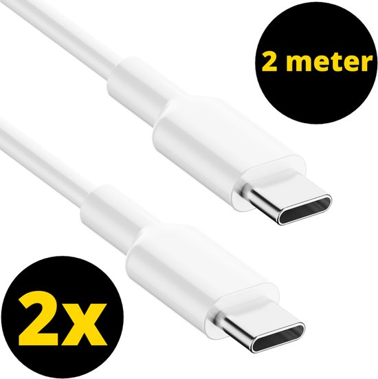 ThunderGold 2x USB C kabel 2 Meter 60W - USB C naar USB C - USB-C kabels - USB C kabel naar USB C - Oplaadkabel USB C - USBC kabel - Universeel