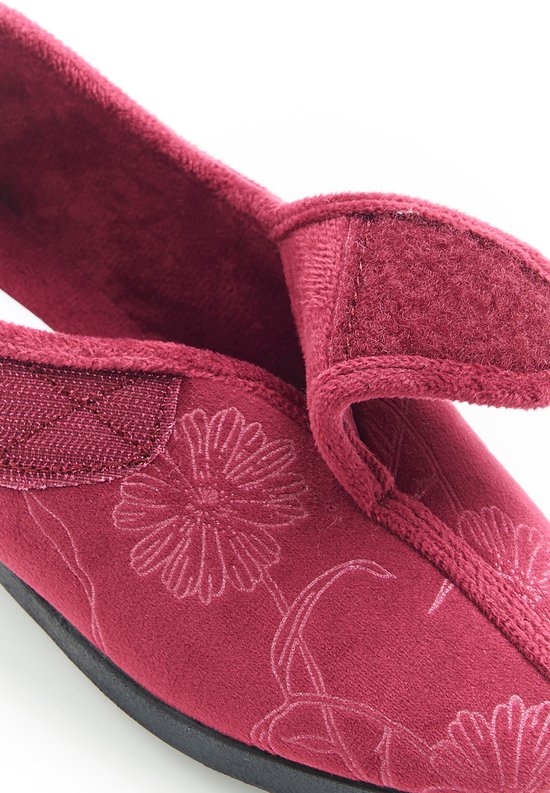 Damart - Pantoufles femmes avec fermeture Velcro - Femme - Rouge - 42