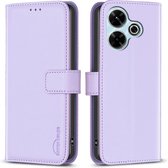 BINFEN Book Case - Convient pour Xiaomi Redmi 13 / Poco M6 4G Case - Lilas