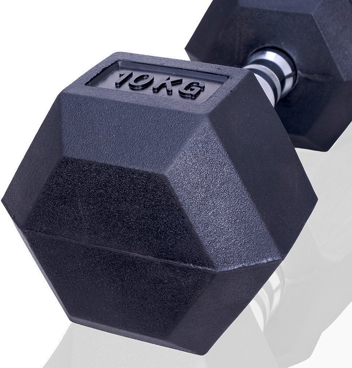 ForzaFit Hexagon Dumbbell Set 2x 10kg - Zwart - Rubber - Halter Gewicht voor Fitness – foto 2