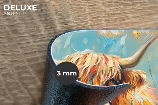 Napperons - 6 pièces - 45x30 cm - Set de table en plastique - Highlander écossais - Nature - Coloré - Fleurs - Sets Assiettes - Décoration pour la table - Accessoires de décoration de table de Cuisine - Tapis en Vinyl - Décoration de table