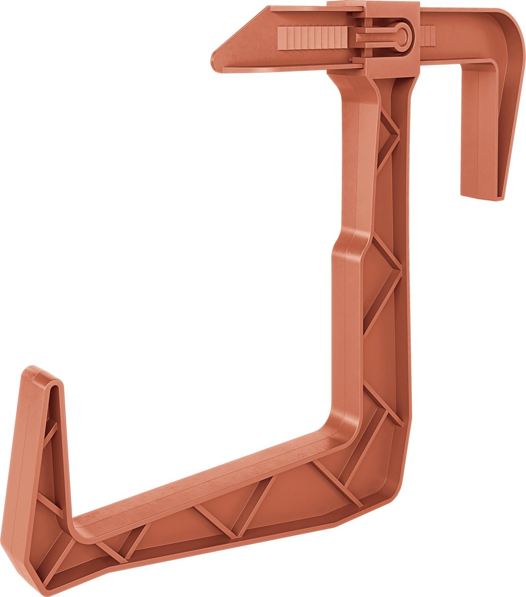Form Plastic Balkon plantenbak ophang beugels - 1x - voor aan een railing - kunststof - terracotta - balustradehook