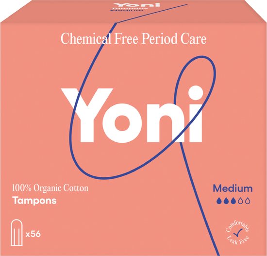 Yoni Tampons - Medium - Biologisch Katoenen - 56 stuks