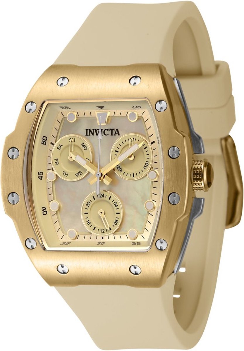 Invicta Racing 45645 Dames Horloge - Waterdicht - Analoog - Quartz Uurwerk - Roestvrij Staal met parelmoeren Wijzerplaat -38m