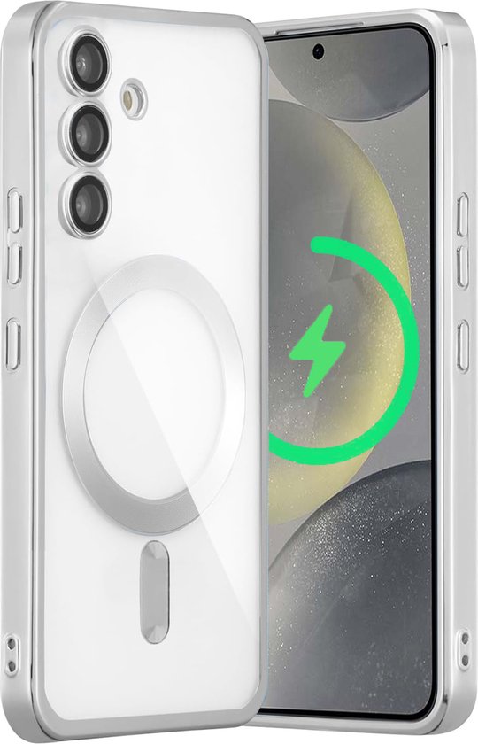 Coque pour Samsung Galaxy S24 - Avec Ring magnétique - Coque arrière Arara - Argent