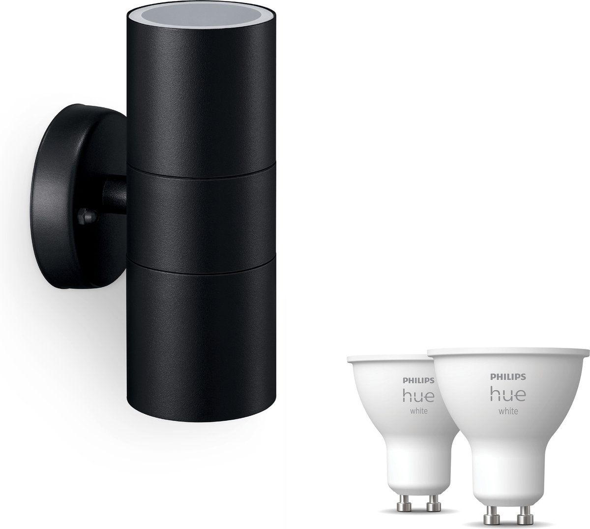 Philips Hue Kylis Wandlamp voor Buiten Up & Down (Zwart) - Buitenlamp - GU10 - Warmwit Licht - Hue White — afbeelding 1