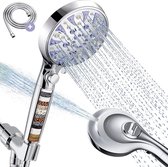Ecoworks Waterbesparende Ionische Douchekop met Hoge druk straal - Incl. Doucheslang - 15 filterlagen - 8 Straalsoorten - Antikalk Bescherming