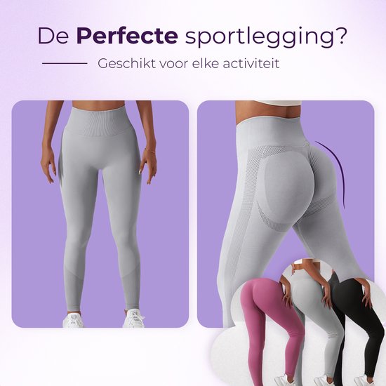 Shapetape High waist sportlegging - Maat XXL - Grijs - sportbroek - squat proof - sportkleding dames - Yoga kleding dames - hardloopbroek dames - yoga legging dames - Tiktok legging van Merkloos — afbeelding 3