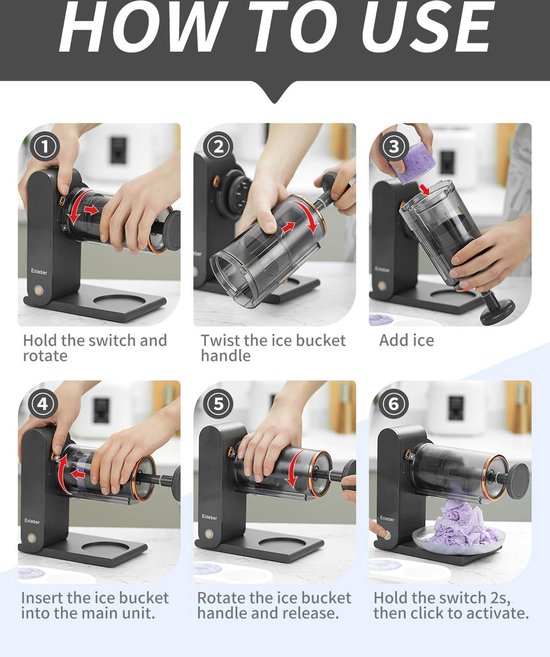Eascandy IJsscheerapparaat voor KitchenAid Stand Mixer, Sneeuwkegelmaker voor KitchenAid met 8 siliconen ijsvormen, roestvrijstalen messcheerapparaat voor KitchenAid Mixer